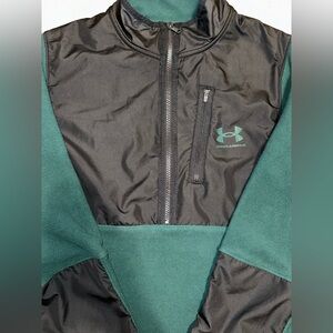 UNDER ARMOUR Men’s Green Fleece 1/2 Zip-up  jacket